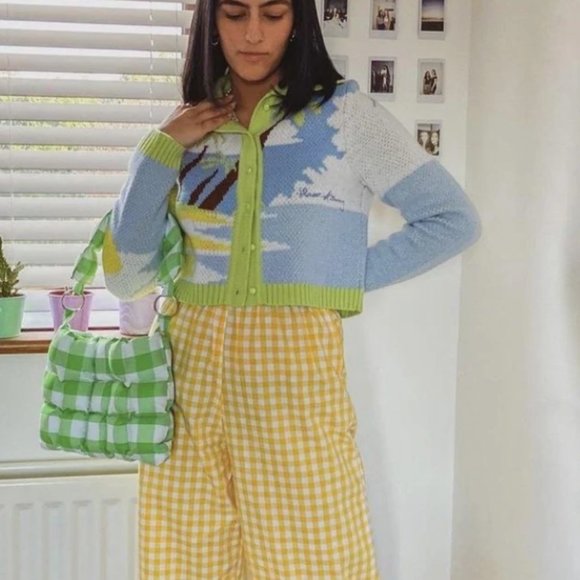 Rae Yellow Gingham High Waist Trousers - Picture 1 of 11